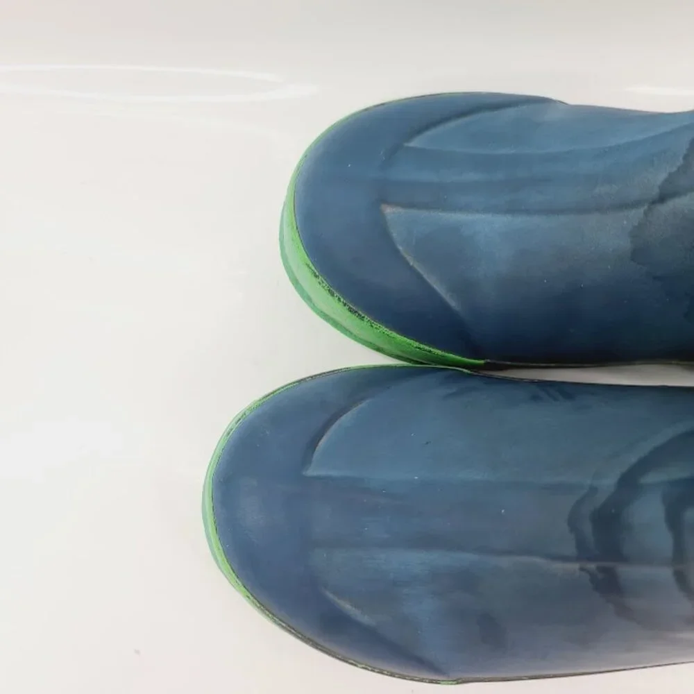 Bogs Girl's Navy Green Classic Mid-Calf‎ Rubber Outdoor Rain Boot Size 4